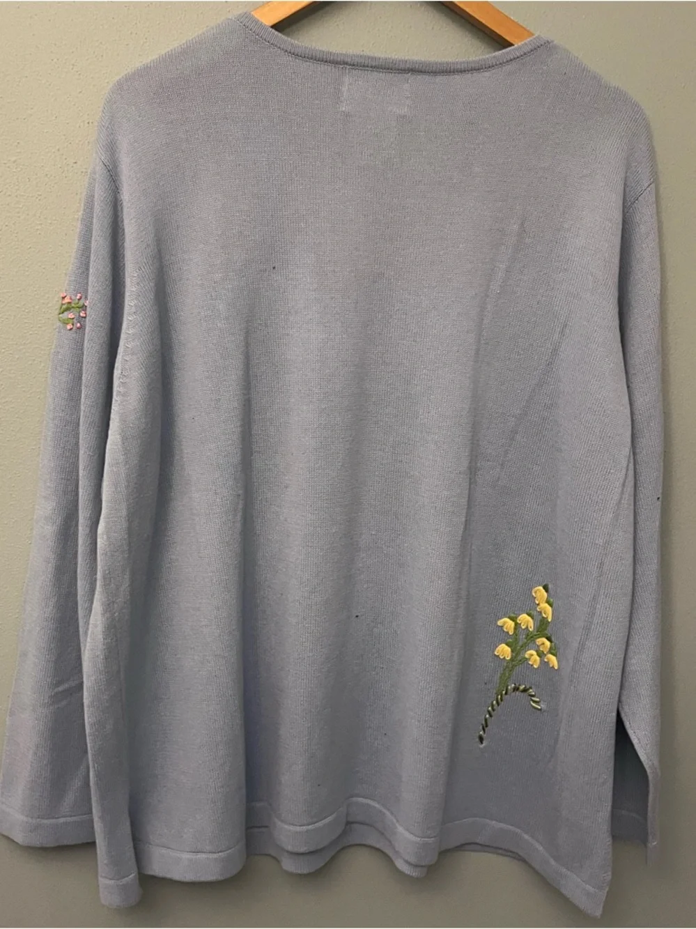 Quacker Factory Embroidered Floral Crewneck Sweater - Picture 2 of 3